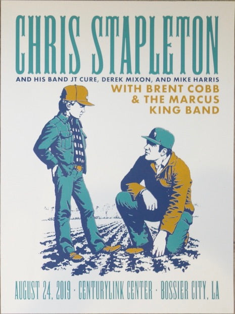 2019 Chris Stapleton - Bossier City Silkscreen Concert Poster by Carl Carbonell