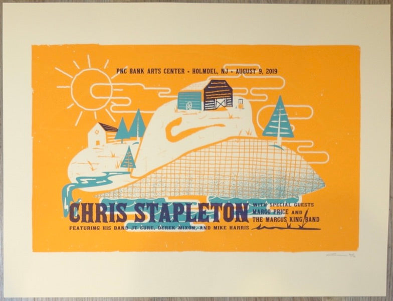 2019 Chris Stapleton - Holmdel Silkscreen Concert Poster by Andy Vastagh