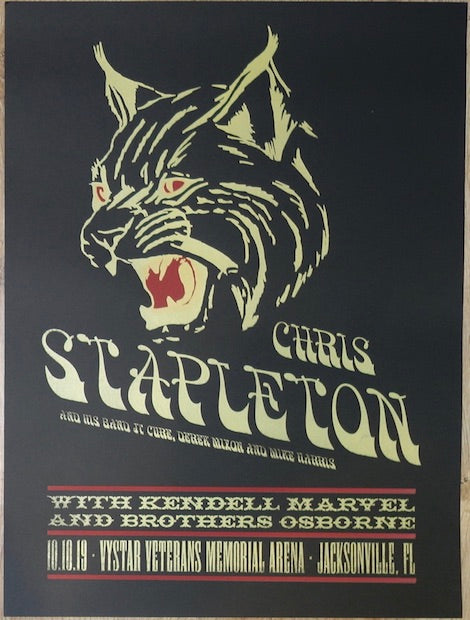 2019 Chris Stapleton - Jacksonville Silkscreen Concert Poster by Carl ...