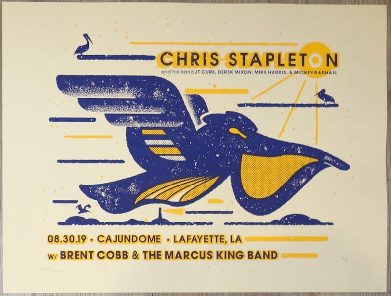 2019 Chris Stapleton - Lafayette Silkscreen Concert Poster by Andy Vastagh