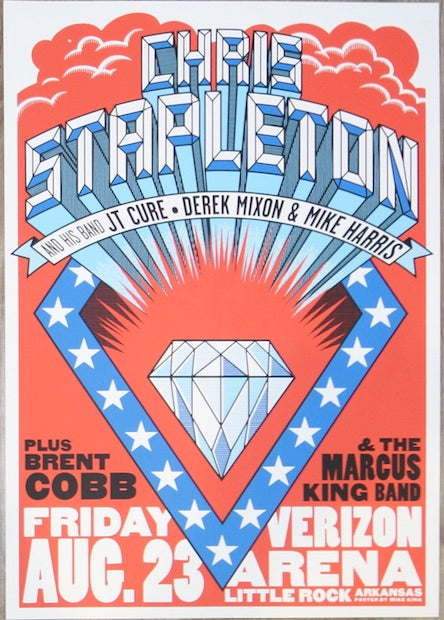 2019 Chris Stapleton - Little Rock Silkscreen Concert Poster by Mike King