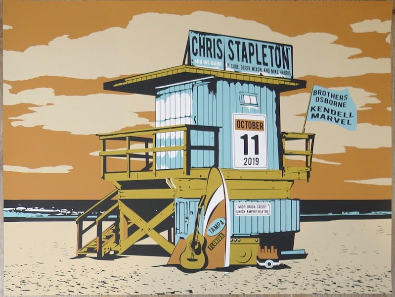 2019 Chris Stapleton - Tampa Silkscreen Concert Poster by Nick Van Berkum