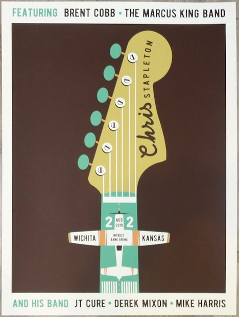 2019 Chris Stapleton - Wichita Silkscreen Concert Poster by Nick Van Berkum