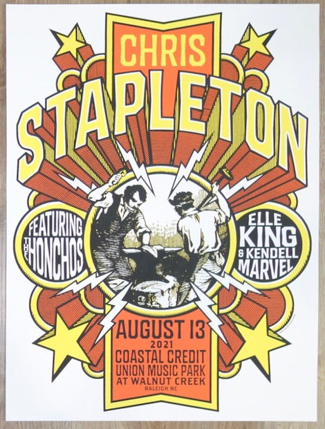 2021 Chris Stapleton - Raleigh Silkscreen Concert Poster by Mike King