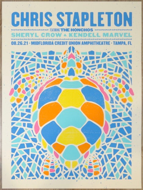 2021 Chris Stapleton - Tampa Silkscreen Concert Poster by Jose Garcia