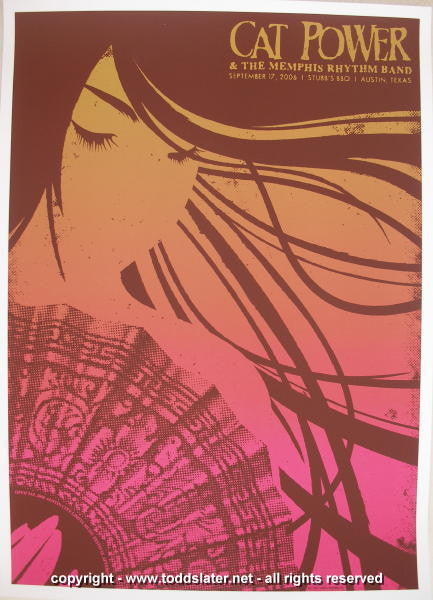 2006 Cat Power - Austin Silkscreen Concert Poster by Todd Slater