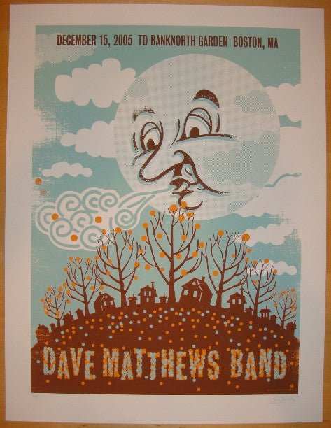 2005 Dave Matthews Band - Boston Silkscreen Concert Poster by Methane