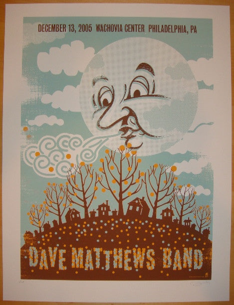 2005 Dave Matthews Band - Philadelphia Silkscreen Concert Poster by Methane