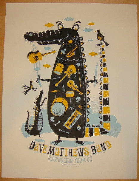 2007 Dave Matthews Band - Australia Concert Poster by Methane