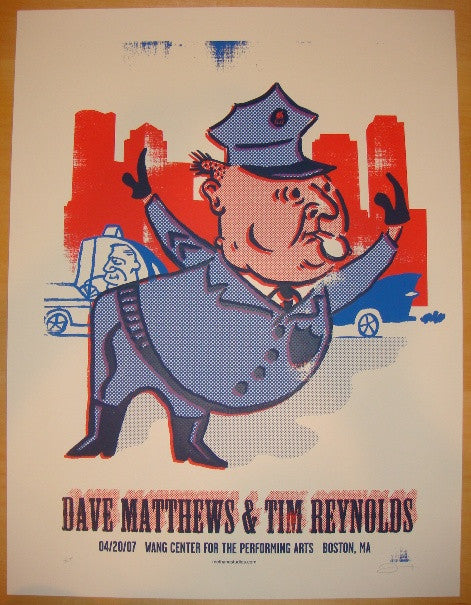 2007 Dave Matthews & Tim Reynolds - Boston Silkscreen Concert Poster by Methane