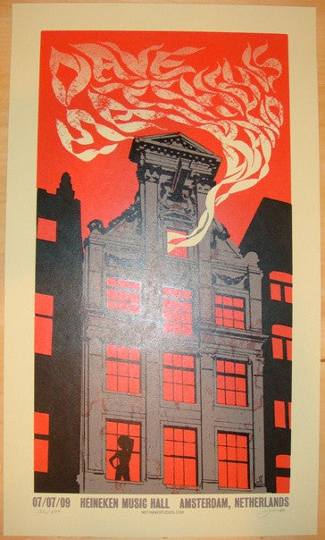 2009 Dave Matthews Band - Amsterdam Silkscreen Concert Poster by Methane