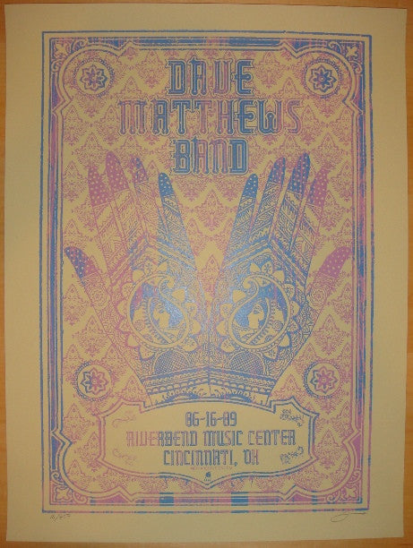 2009 Dave Matthews Band - Cincinnati Silkscreen Concert Poster by Methane