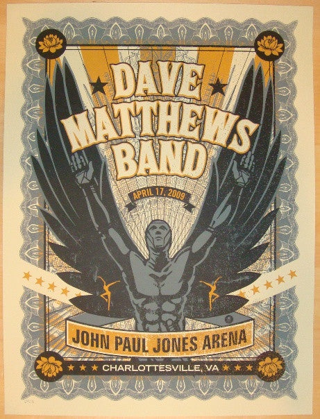 2009 Dave Matthews Band - Charlottesville I Silkscreen Concert Poster by Methane
