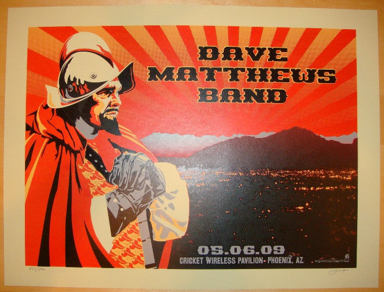 2009 Dave Matthews Band - Phoenix Silkscreen Concert Poster by 2009 Dave Matthews Band - Phoenix Silkscreen Concert Poster by