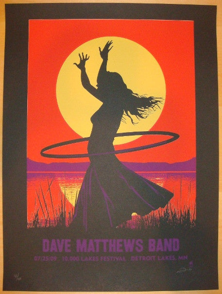 2009 Dave Matthews Band - 10,000 Lakes Festival Silkscreen Concert Poster by Methane