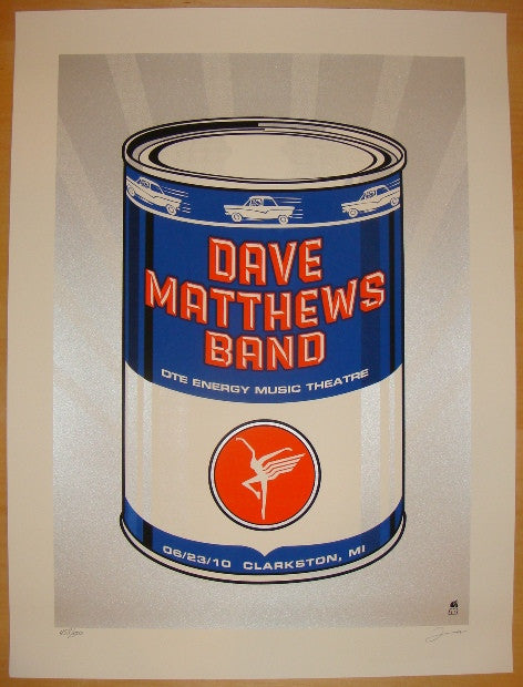 2010 Dave Matthews Band - Clarkston Silkscreen Concert Poster by Methane