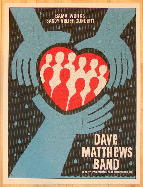 2012 Dave Matthews Band - East Rutherford I Silkscreen Concert Poster by Methane