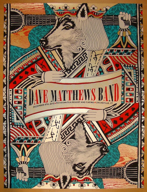 2012 Dave Matthews Band - Uncasville Silkscreen Concert Poster by Nate Duval