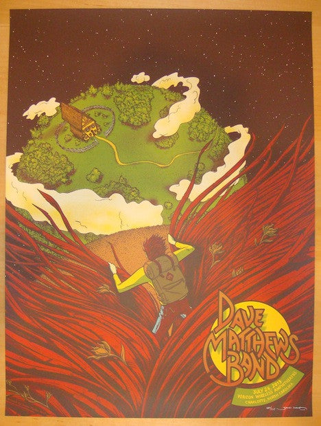 2013 Dave Matthews Band - Charlotte Silkscreen Concert Poster by James Flames