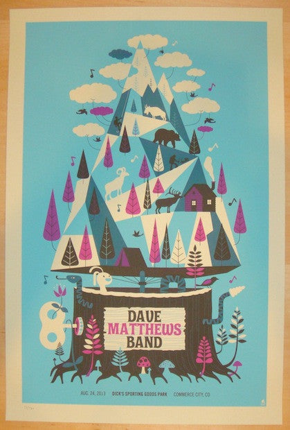 2013 Dave Matthews Band - Commerce City II Silkscreen Concert Poster by Methane