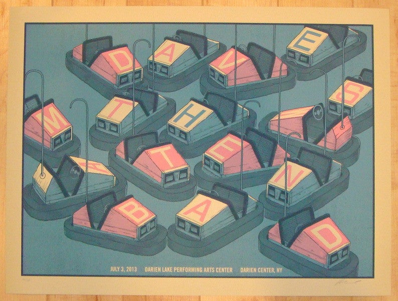 2013 Dave Matthews Band - Darien Silkscreen Concert Poster by Methane