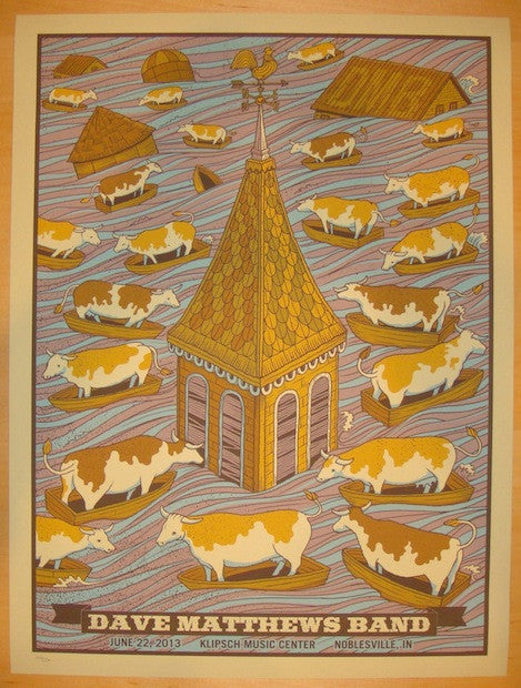 2013 Dave Matthews Band - Noblesville II Silkscreen Concert Poster by Methane