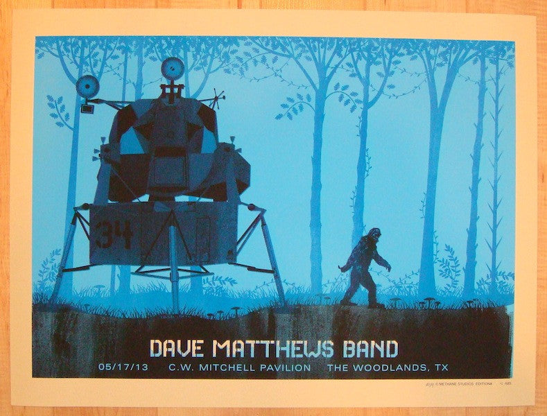 2013 Dave Matthews Band - Woodlands Silkscreen Concert Poster by Methane