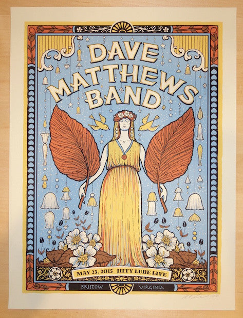 2015 Dave Matthews Band - Bristow Silkscreen Concert Poster by Methane
