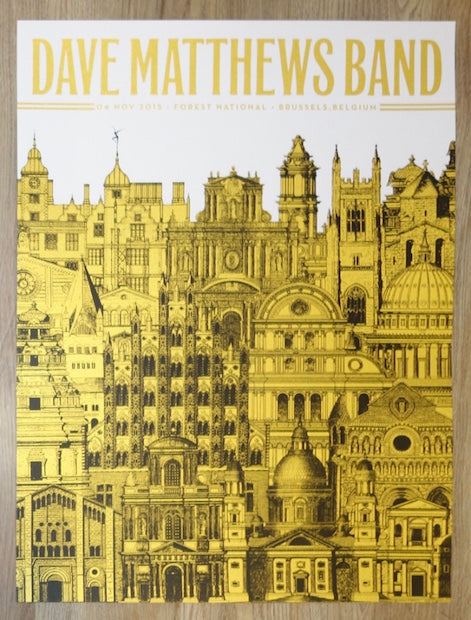 2015 Dave Matthews Band - Brussels Silkscreen Concert Poster by Nate Duval