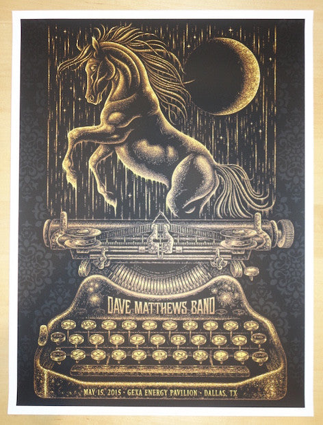 2015 Dave Matthews Band - Dallas Silkscreen Concert Poster by Todd Slater