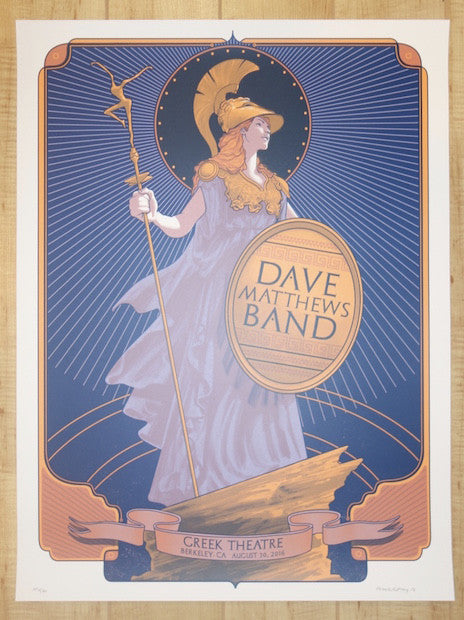 2016 Dave Matthews Band - Berkeley II Silkscreen Concert Poster by Rich Kelly