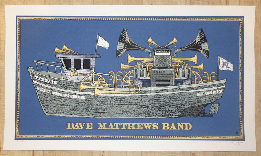 2016 Dave Matthews Band - West Palm Beach I Silkscreen Concert Poster by Methane