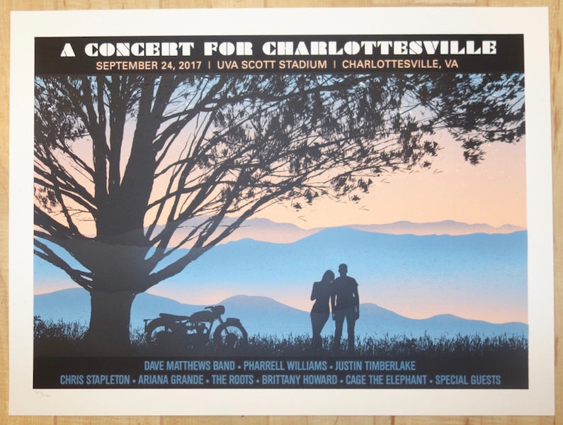 2017 Dave Matthews Band - Charlottesville Silkscreen Concert Poster by Methane