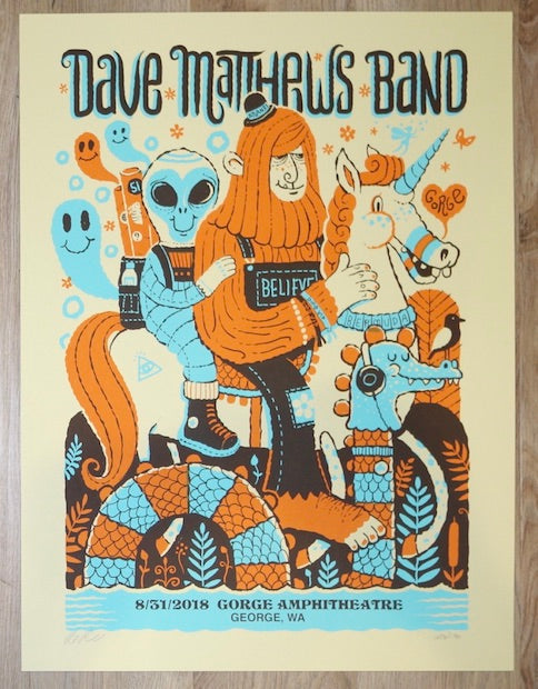 2018 Dave Matthews Band - Gorge I Silkscreen Concert Poster by Methane