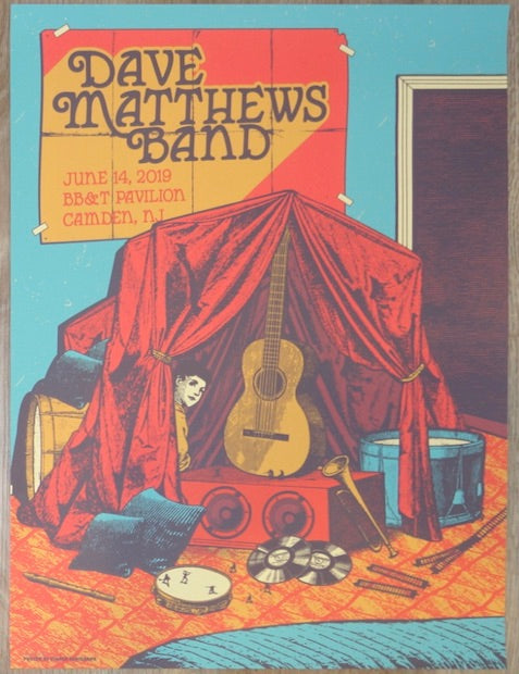 2019 Dave Matthews Band - Camden I Silkscreen Concert Poster by Status Serigraph