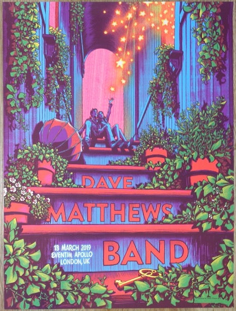 2019 Dave Matthews Band - London II Silkscreen Concert Poster by James Flames