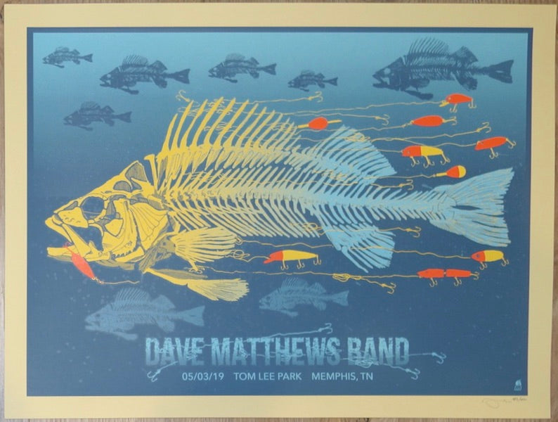 2019 Dave Matthews Band - Memphis Silkscreen Concert Poster by Methane
