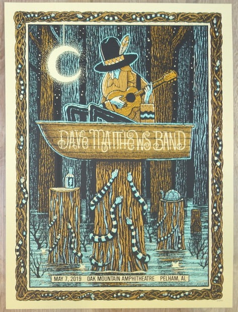 2019 Dave Matthews Band - Pelham Silkscreen Concert Poster by Methane