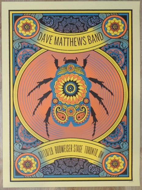 2019 Dave Matthews Band - Toronto Silkscreen Concert Poster by Methane