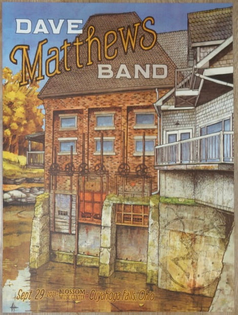 2021 Dave Matthews Band - Cuyahoga Silkscreen Concert Poster by Landland