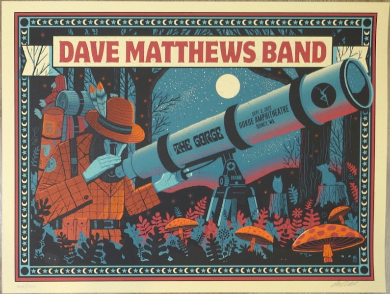 2021 Dave Matthews Band - Gorge I Silkscreen Concert Poster by Methane
