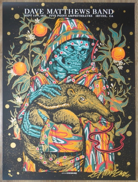 2021 Dave Matthews Band - Irvine II Silkscreen Concert Poster by Munk One