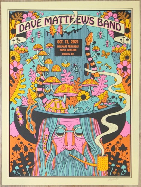 2021 Dave Matthews Band - Rogers Silkscreen Concert Poster by Methane