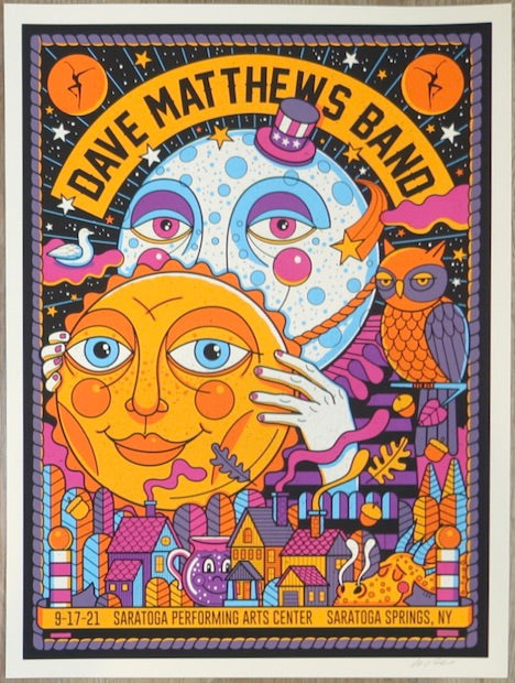 2021 Dave Matthews Band - SPAC I Silkscreen Concert Poster by Methane