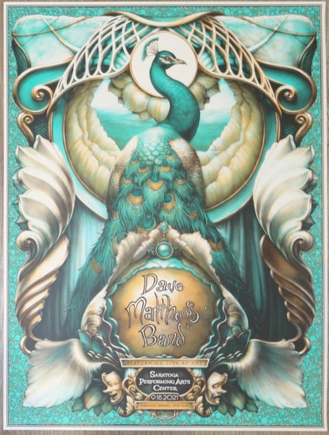 2021 Dave Matthews Band - SPAC II Emerald Concert Poster by N.C. Winters
