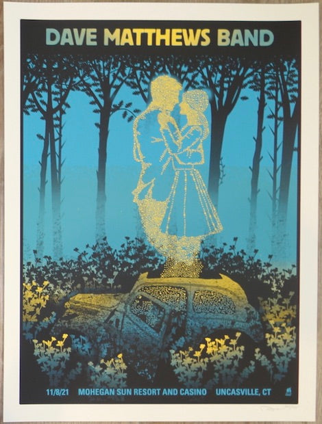2021 Dave Matthews Band - Uncasville I Silkscreen Concert Poster by Methane