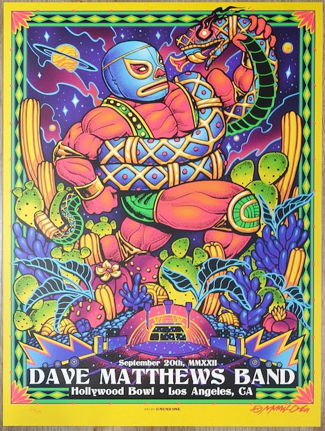 2022 Dave Matthews Band - Los Angeles II Concert Poster by Munk One