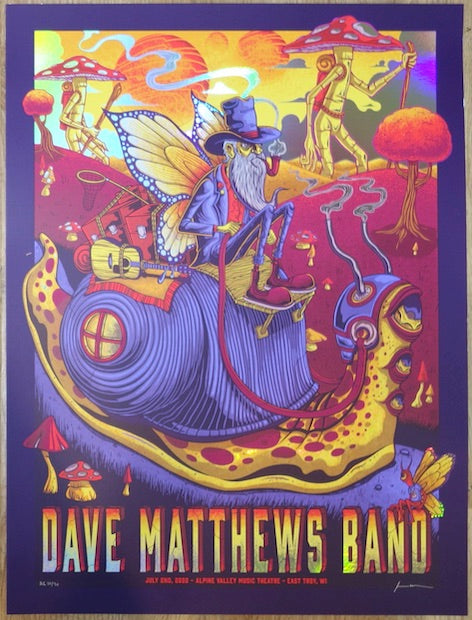 2022 Dave Matthews Band - Alpine I Foil Variant Concert Poster by Jim Mazza