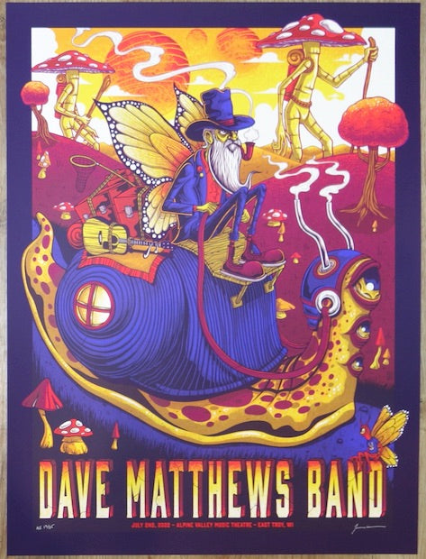 2022 Dave Matthews Band - Alpine I Silkscreen Concert Poster by Jim Mazza