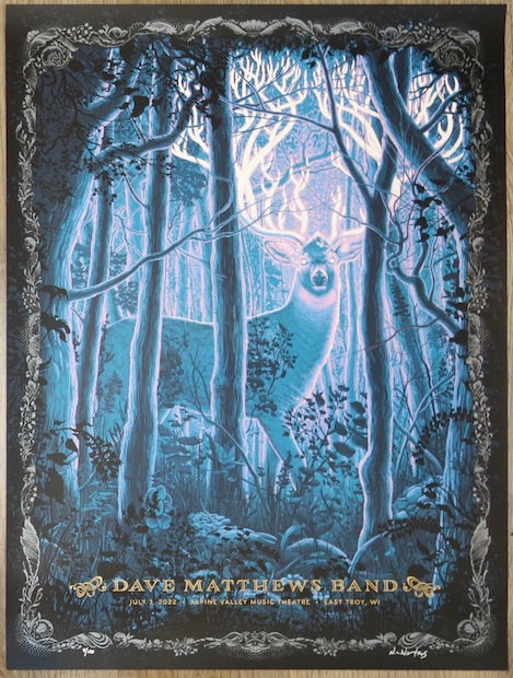 2022 Dave Matthews Band - Alpine II Noctrune Concert Poster by N.C. Winters